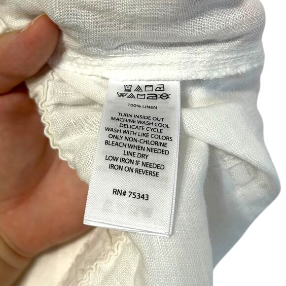 Nicole Miller Linen Cargo Jogger Pants NWT Women's Sz M White Gorpcore Utility - Picture 7 of 7